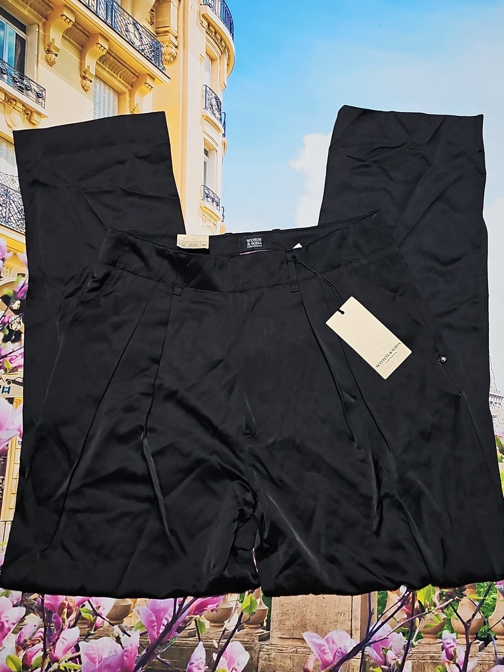 Scotch & Soda Faye High Waisted Tapered Leg Pants Size Large New